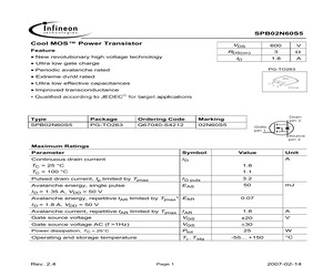 SPB02N60S5 E3045A.pdf